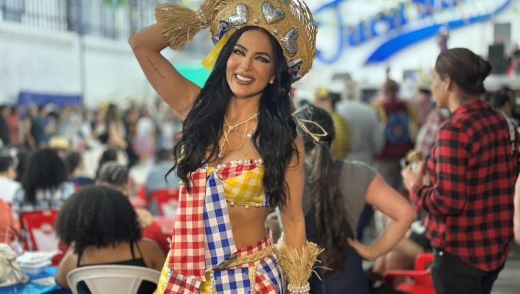 Muito além do desfile: Carla Prata mergulha no clima da festa junina da Tucuruvi