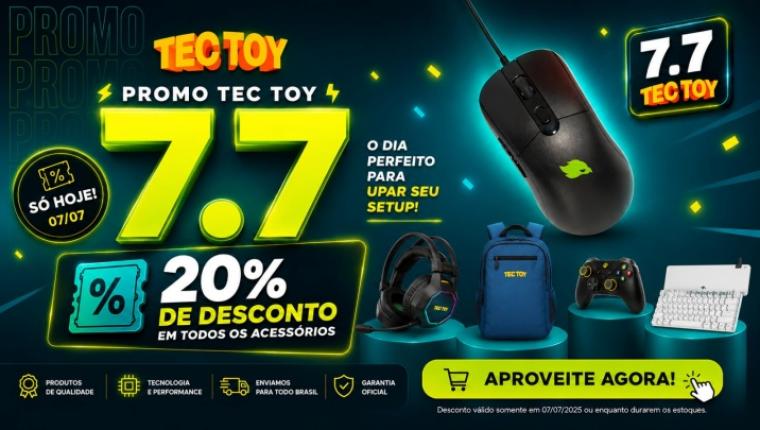 Tec Toy promove 7.7 com 20% de desconto em acessórios gamer da linha Zeenix