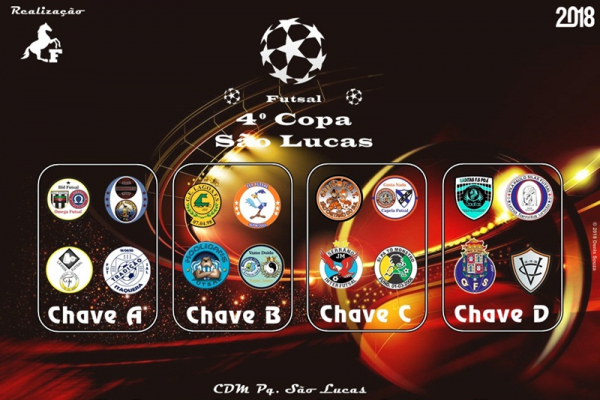 Definido o chaveamento e os confrontos da 4ª Copa São Lucas de Futsal 2018.