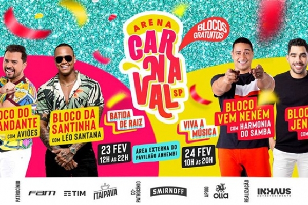 Harmonia do Samba, Léo Santana, Aviões e Gabriel Diniz fazem pré-carnaval no Anhembi