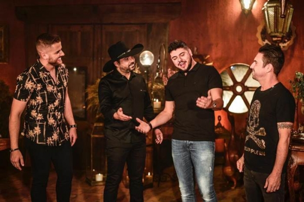Edson e Hudson e Zé Neto e Cristiano gravam clipe de “Tem Base Não”