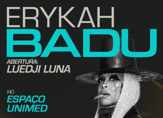 Erykah Badu, rainha do neo-soul, confirma apresentação única em São Paulo no dia 6 de novembro, no Espaço Unimed